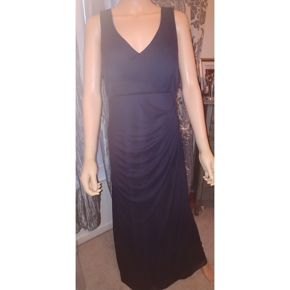 Navy Blue Ruched Gown/Dress
